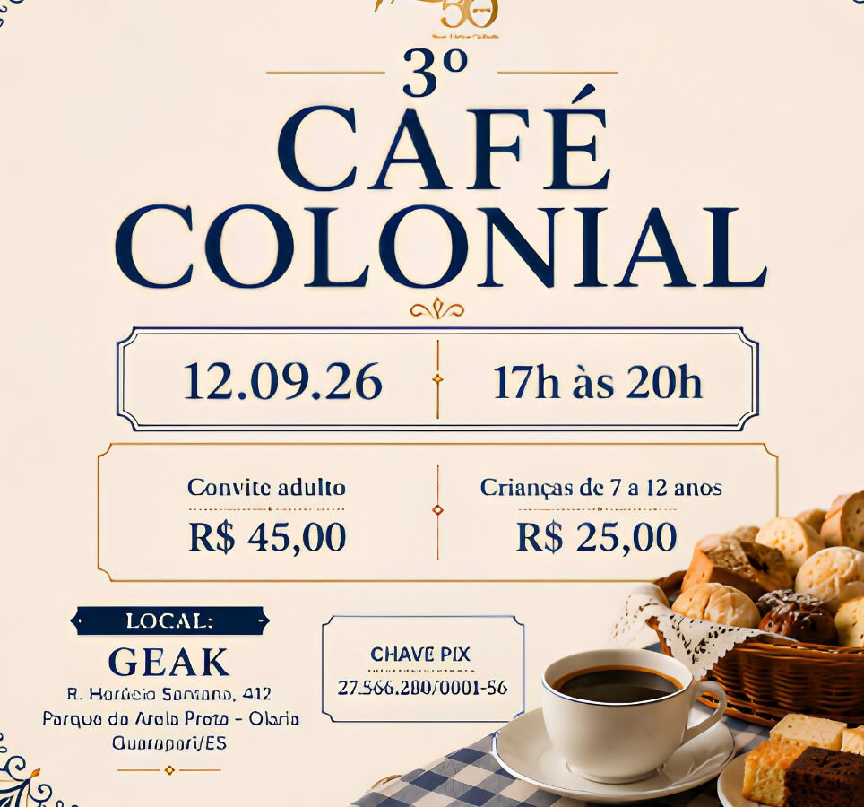 ☕ Vem aí o 3º Café Colonial do GEAK!