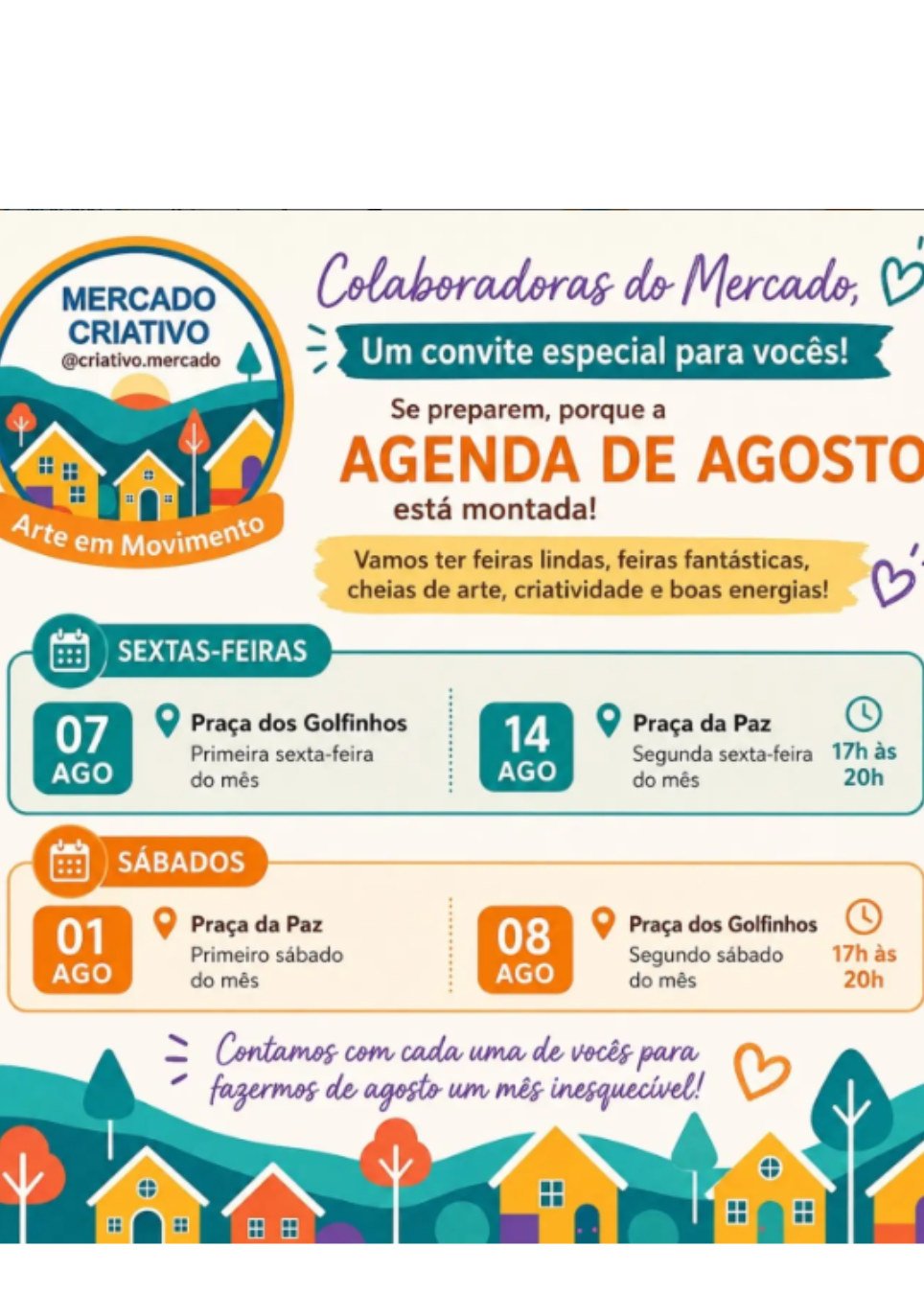 Feira na Praça dos Golfinhos | Expositoras Mercado Criativo em Guarapari - 07/08/2026 - Ingressos e Informações